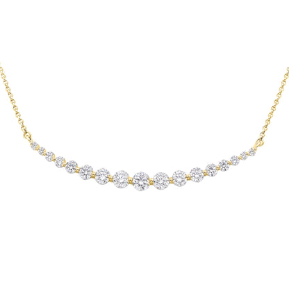 2 ct. T.W. Lab-Grown Diamond Round Smile Necklace in Sterling Silver or 14K Gold over Silver