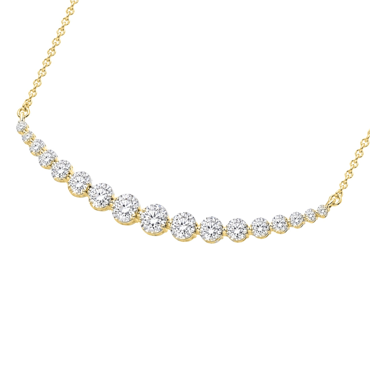 2 ct. T.W. Lab-Grown Diamond Round Smile Necklace in Sterling Silver or 14K Gold over Silver