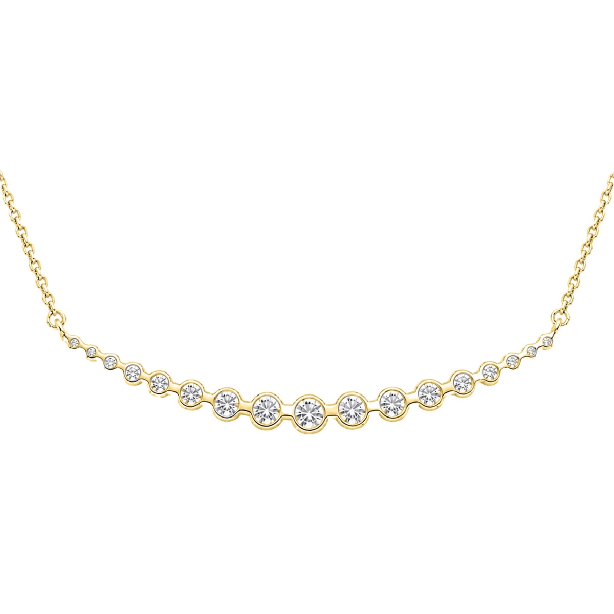 2 ct. T.W. Lab-Grown Diamond Round Smile Necklace in Sterling Silver or 14K Gold over Silver