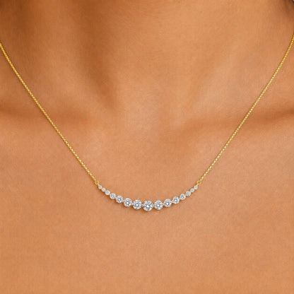 2 ct. T.W. Lab-Grown Diamond Round Smile Necklace in Sterling Silver or 14K Gold over Silver