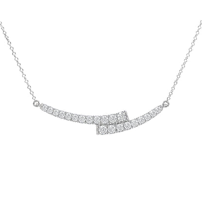 1 ct. T.W. Lab-Grown Diamond Round Smile Necklace in Sterling Silver or 14K Gold over Silver