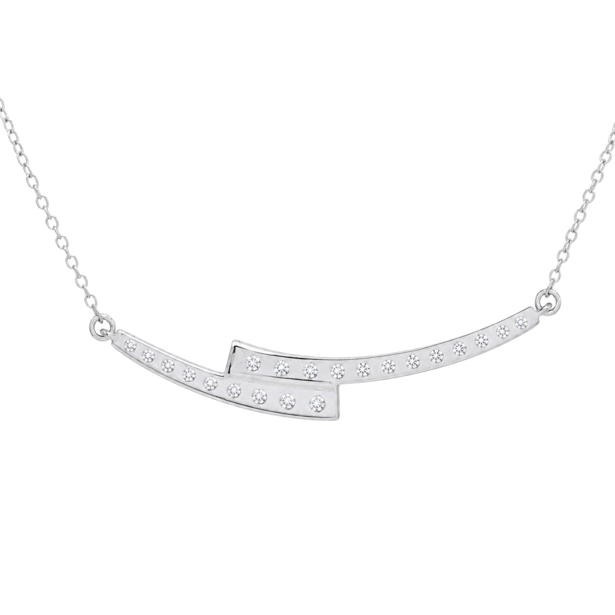 1 ct. T.W. Lab-Grown Diamond Round Smile Necklace in Sterling Silver or 14K Gold over Silver