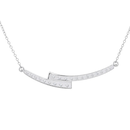 1 ct. T.W. Lab-Grown Diamond Round Smile Necklace in Sterling Silver or 14K Gold over Silver