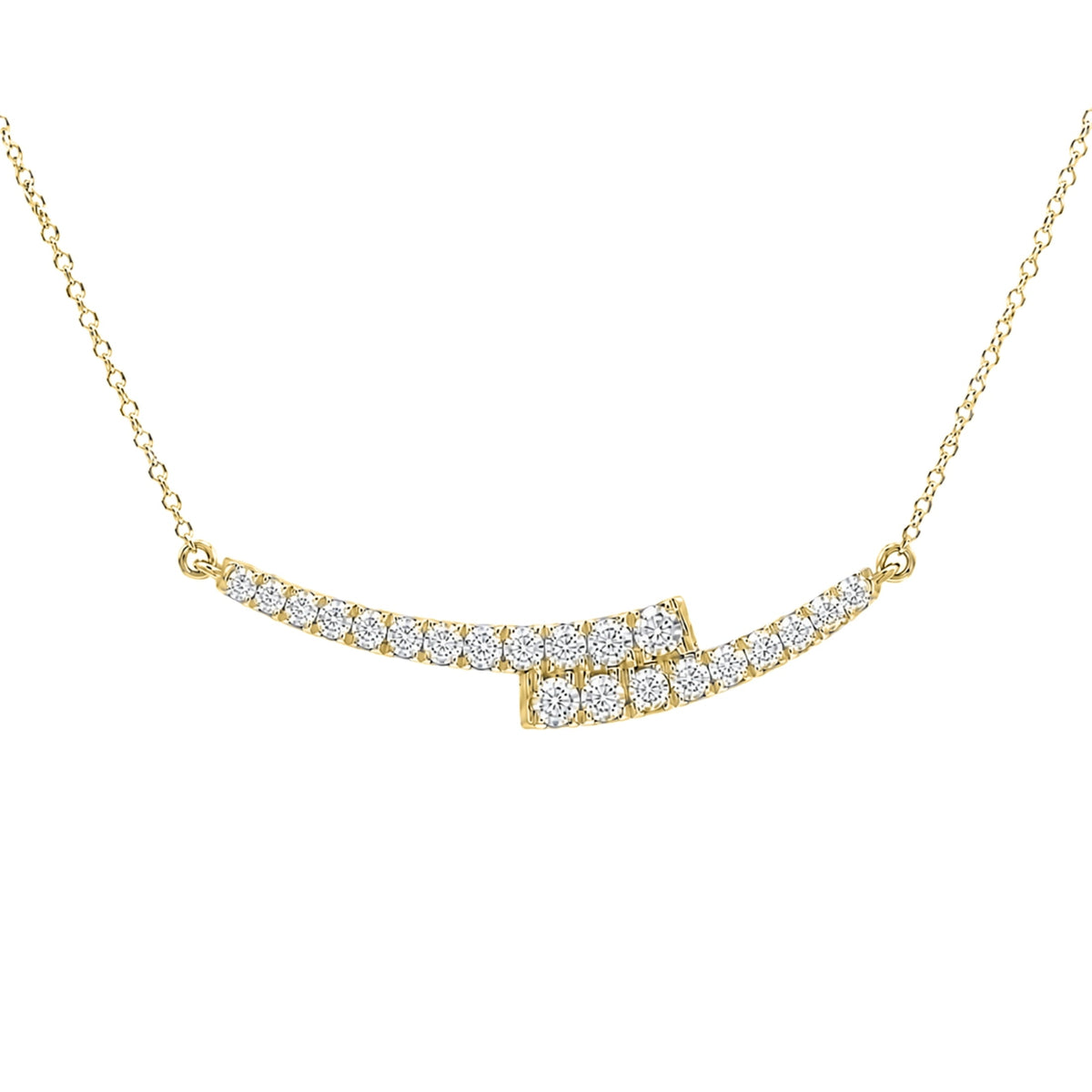 1 ct. T.W. Lab-Grown Diamond Round Smile Necklace in Sterling Silver or 14K Gold over Silver