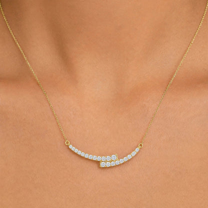 1 ct. T.W. Lab-Grown Diamond Round Smile Necklace in Sterling Silver or 14K Gold over Silver