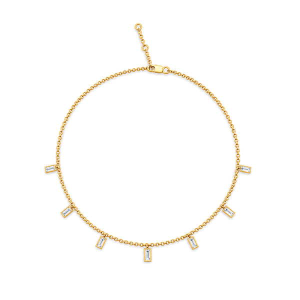 1/2 Carat T.W. Lab Grown Diamond Bagguette Station Necklace (Assorted colors)