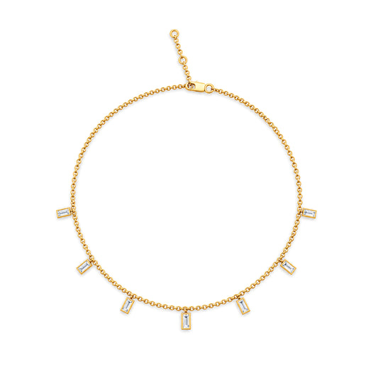 1 ct. T.W. Lab-Grown Diamond Baguette Station Necklace in Sterling Silver or Gold over Silver