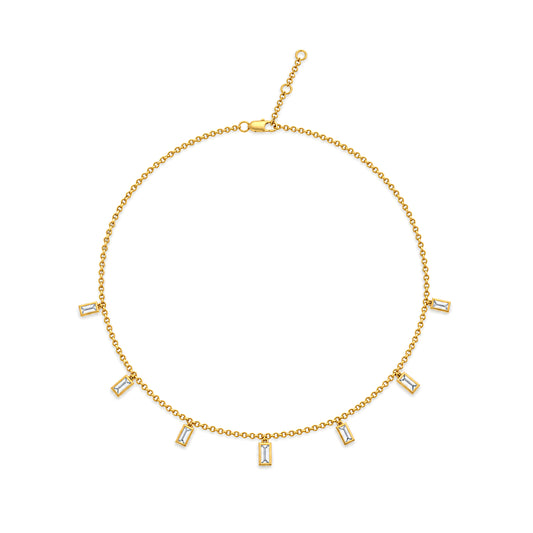 1 ct. T.W. Lab-Grown Diamond Baguette Station Necklace in Sterling Silver or Gold over Silver
