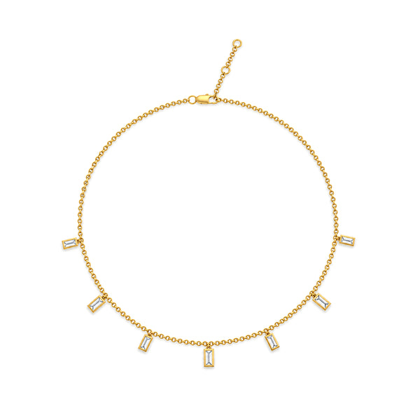 1.00 Carat T.W. Lab Grown Diamond Baguette Station Necklace (Assorted colors)