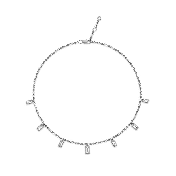 1/2 Carat T.W. Lab Grown Diamond Bagguette Station Necklace (Assorted colors)