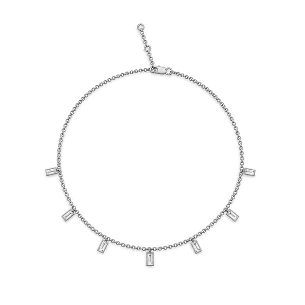 1.00 Carat T.W. Lab Grown Diamond Baguette Station Necklace (Assorted colors)