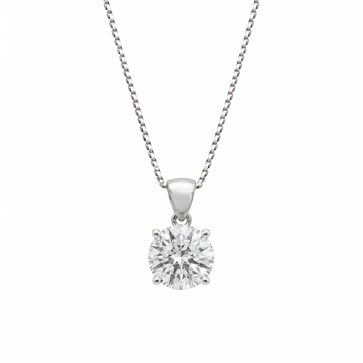 Lab-Grown Diamond Solitaire Pendant Necklace in 14K White Gold or 14K Yellow Gold