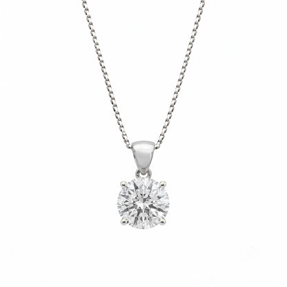 Lab-Grown Diamond Solitaire Pendant Necklace in 14K White Gold or 14K Yellow Gold