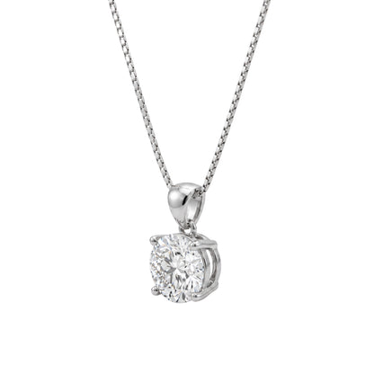 Lab-Grown Diamond Round Solitaire Pendant Necklace in 14K White Gold or 14K Yellow Gold