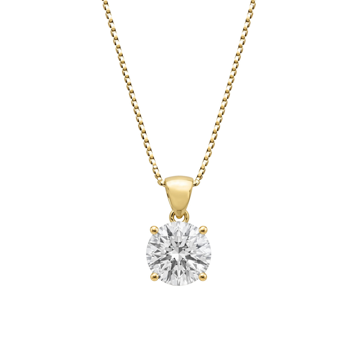 Lab-Grown Diamond Solitaire Pendant Necklace in 14K White Gold or 14K Yellow Gold