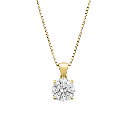 Lab-Grown Diamond Solitaire Pendant Necklace in 14K White Gold or 14K Yellow Gold