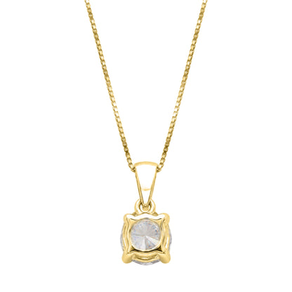Lab-Grown Diamond Round Solitaire Pendant Necklace in 14K White Gold or 14K Yellow Gold