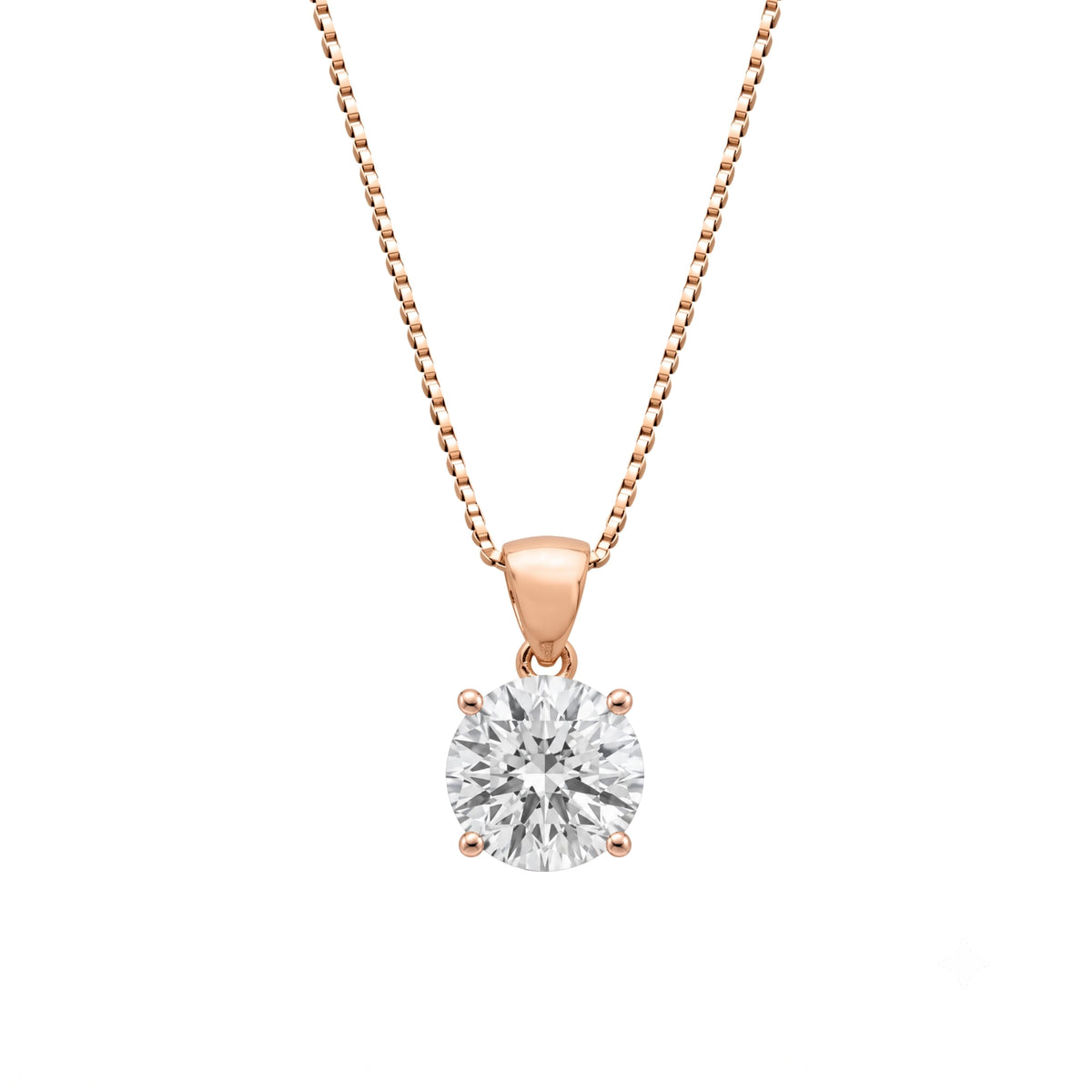 Lab-Grown Diamond Round Solitaire Pendant Necklace in 14K White Gold or 14K Yellow Gold