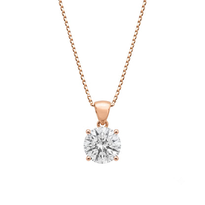 Lab-Grown Diamond Round Solitaire Pendant Necklace in 14K White Gold or 14K Yellow Gold