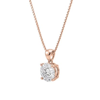 Lab-Grown Diamond Round Solitaire Pendant Necklace in 14K White Gold or 14K Yellow Gold