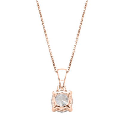 Lab-Grown Diamond Round Solitaire Pendant Necklace in 14K White Gold or 14K Yellow Gold