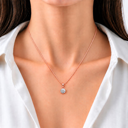 Lab-Grown Diamond Round Solitaire Pendant Necklace in 14K White Gold or 14K Yellow Gold