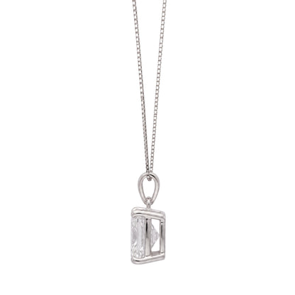 Lab-Grown Diamond Princess Solitaire Pendant Necklace in 14K White Gold or 14K Yellow Gold