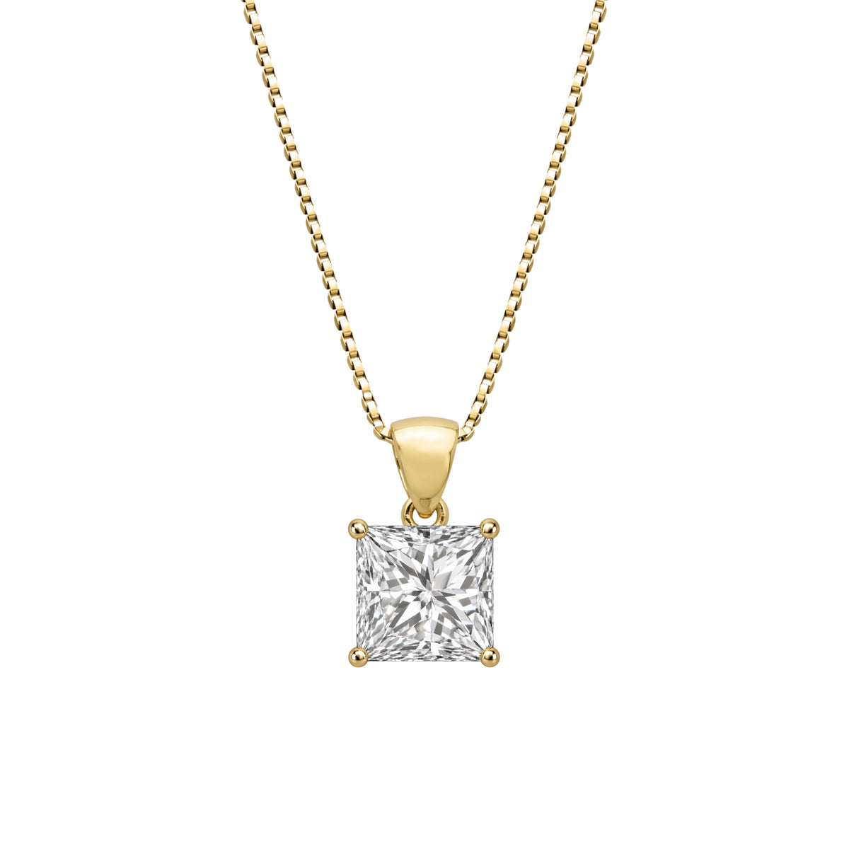 Lab-Grown Diamond Solitaire Pendant Necklace in 14K White Gold or 14K Yellow Gold