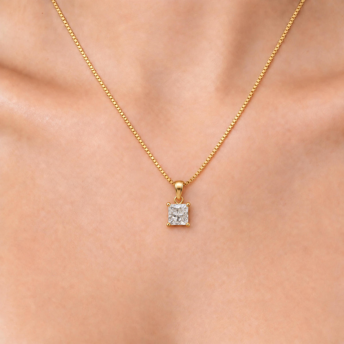 Lab-Grown Diamond Solitaire Pendant Necklace in 14K White Gold or 14K Yellow Gold