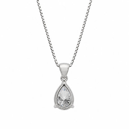 Lab-Grown Diamond Pear Solitaire Pendant Necklace in 14K White Gold or 14K Yellow Gold