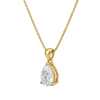 Lab-Grown Diamond Solitaire Pendant Necklace in 14K White Gold or 14K Yellow Gold
