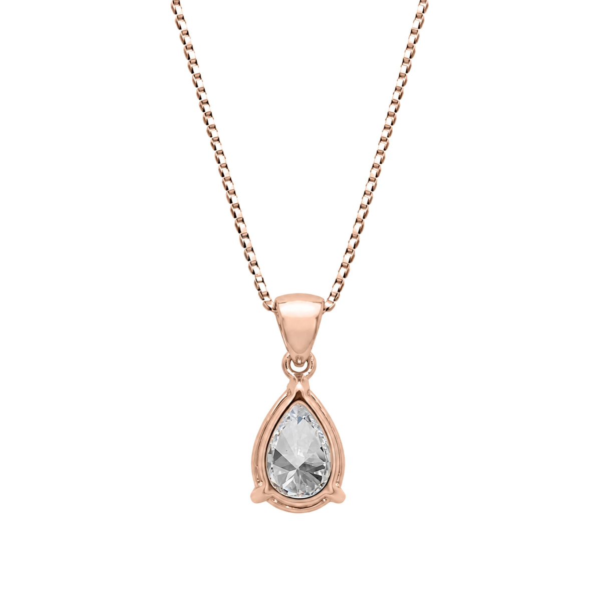 Lab-Grown Diamond Pear Solitaire Pendant Necklace in 14K White Gold or 14K Yellow Gold