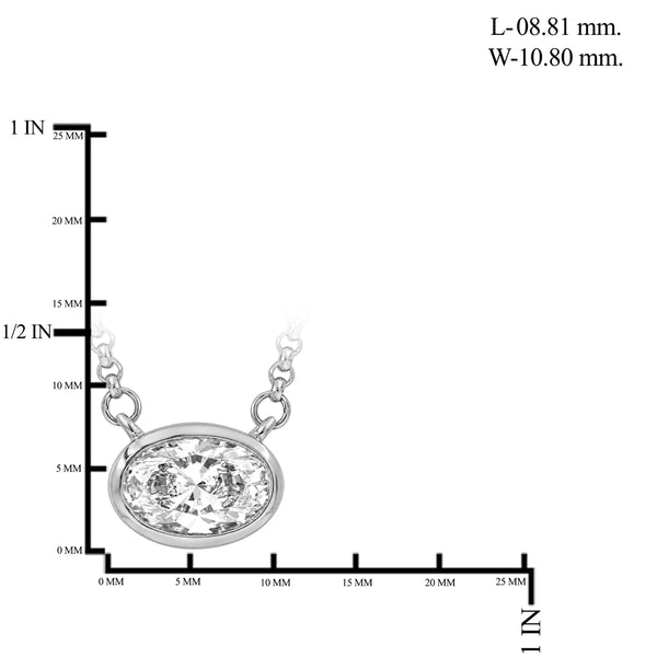 2.00 Carat T.W. Lab Grown Diamond Pendant (8R Rope chain) (Assorted colors)