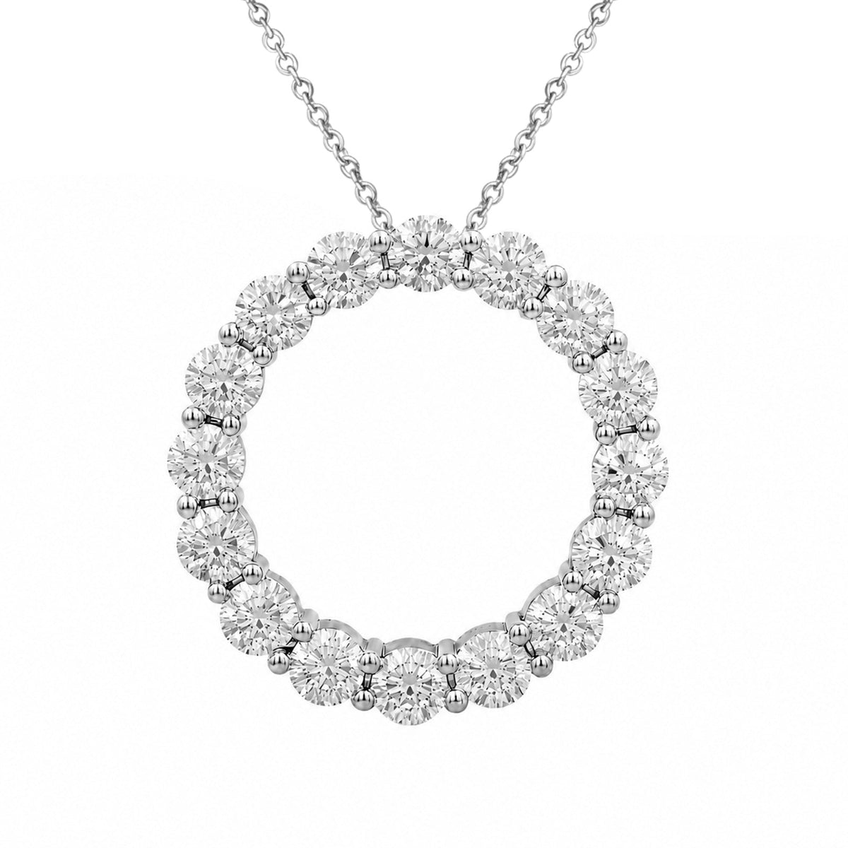 1 ct. T.W. Lab-Grown Diamond Round Pendant Necklace in Sterling Silver or 14K Gold over Silver
