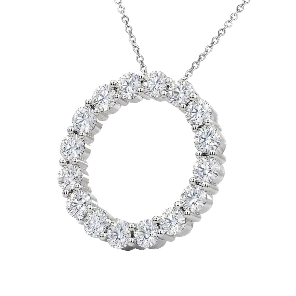1 ct. T.W. Lab-Grown Diamond Round Pendant Necklace in Sterling Silver or 14K Gold over Silver