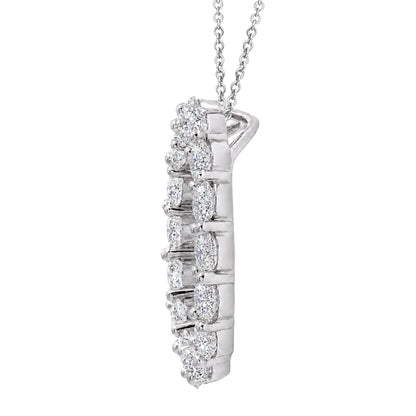 1 ct. T.W. Lab-Grown Diamond Round Pendant Necklace in Sterling Silver or 14K Gold over Silver