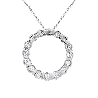 1 ct. T.W. Lab-Grown Diamond Round Pendant Necklace in Sterling Silver or 14K Gold over Silver