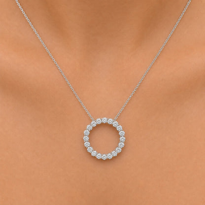 1 ct. T.W. Lab-Grown Diamond Round Pendant Necklace in Sterling Silver or 14K Gold over Silver