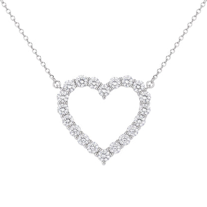 2 ct. T.W. Lab-Grown Diamond Round Heart Pendant Necklace in Sterling Silver or 14K Gold over Silver
