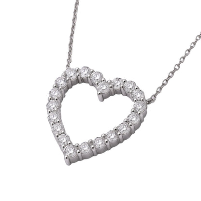 2 ct. T.W. Lab-Grown Diamond Round Heart Pendant Necklace in Sterling Silver or 14K Gold over Silver
