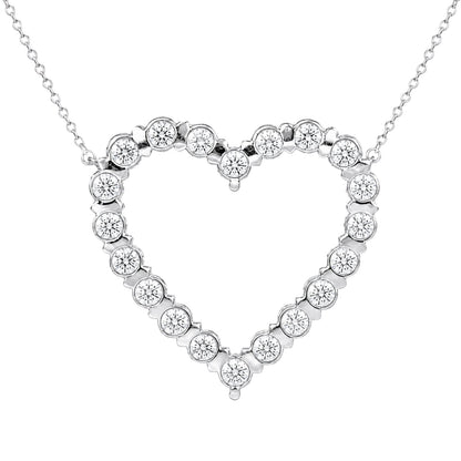 2 ct. T.W. Lab-Grown Diamond Round Heart Pendant Necklace in Sterling Silver or 14K Gold over Silver