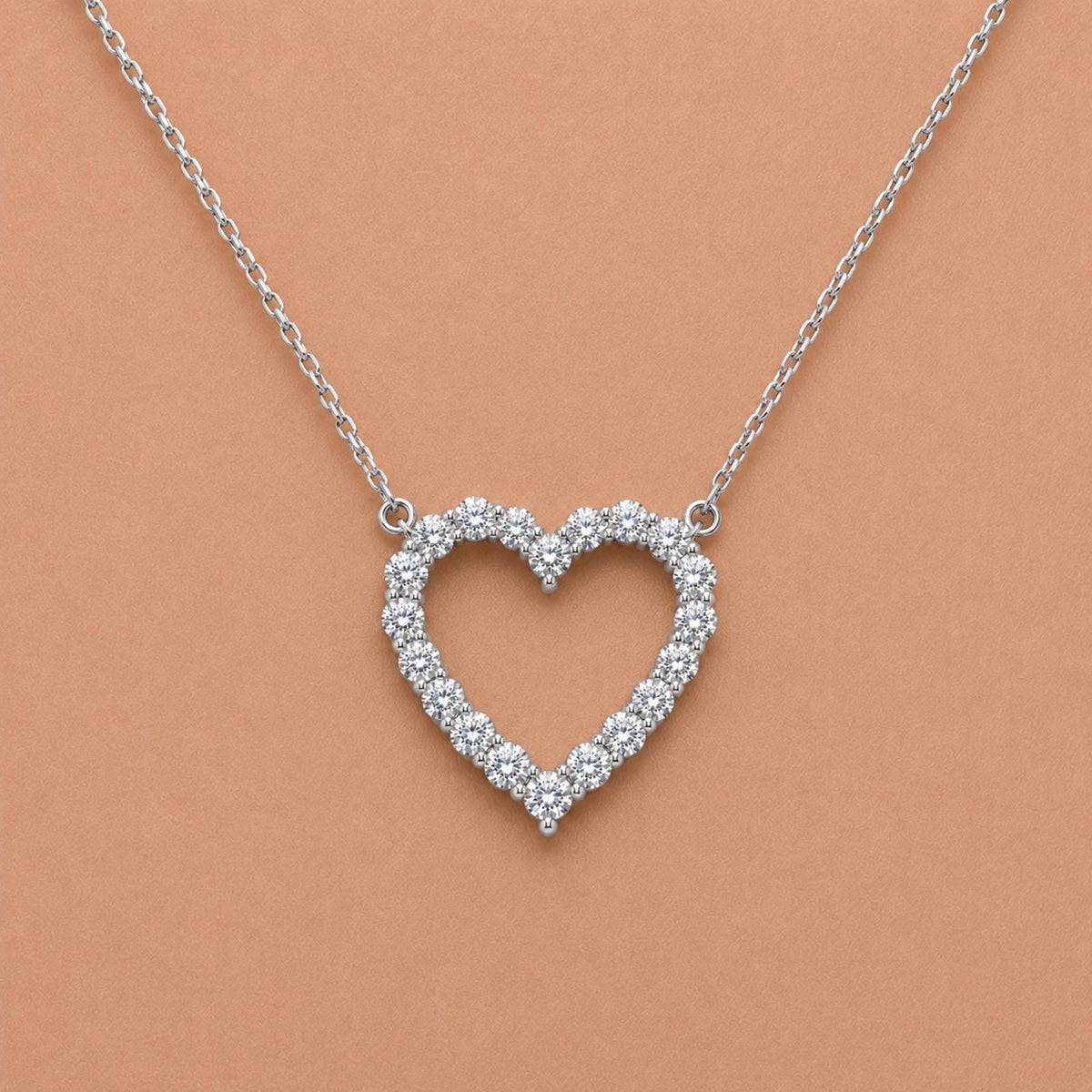 2 ct. T.W. Lab-Grown Diamond Round Heart Pendant Necklace in Sterling Silver or 14K Gold over Silver