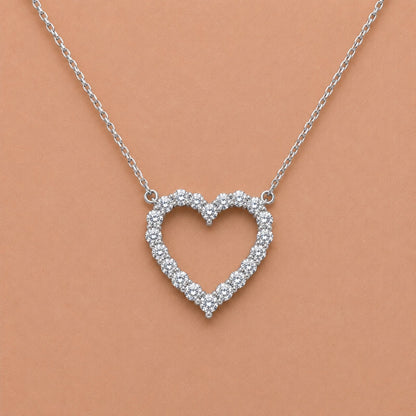 2 ct. T.W. Lab-Grown Diamond Round Heart Pendant Necklace in Sterling Silver or 14K Gold over Silver