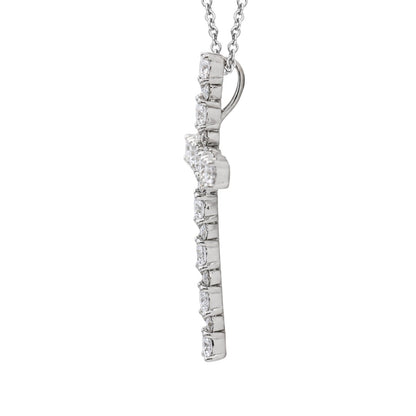 2 ct. T.W. Lab-Grown Diamond Round Cross Pendant Necklace in Sterling Silver or 14K Gold over Silver