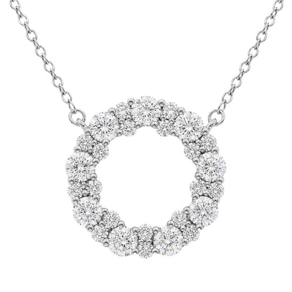 2 ct. T.W. Lab-Grown Diamond Round Pendant Necklace in Sterling Silver or 14K Gold over Silver