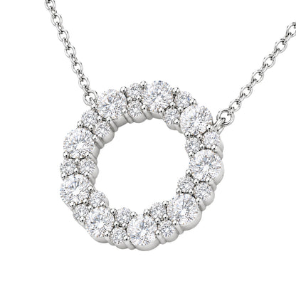 2 ct. T.W. Lab-Grown Diamond Round Pendant Necklace in Sterling Silver or 14K Gold over Silver