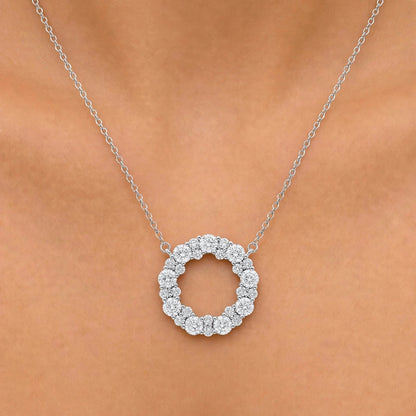 2 ct. T.W. Lab-Grown Diamond Round Pendant Necklace in Sterling Silver or 14K Gold over Silver