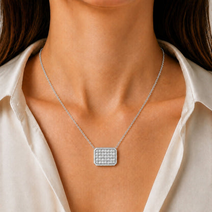 2 ct. T.W. Lab-Grown Diamond Round Cluster Pendant Necklace in Sterling Silver or 14K Gold over Silver