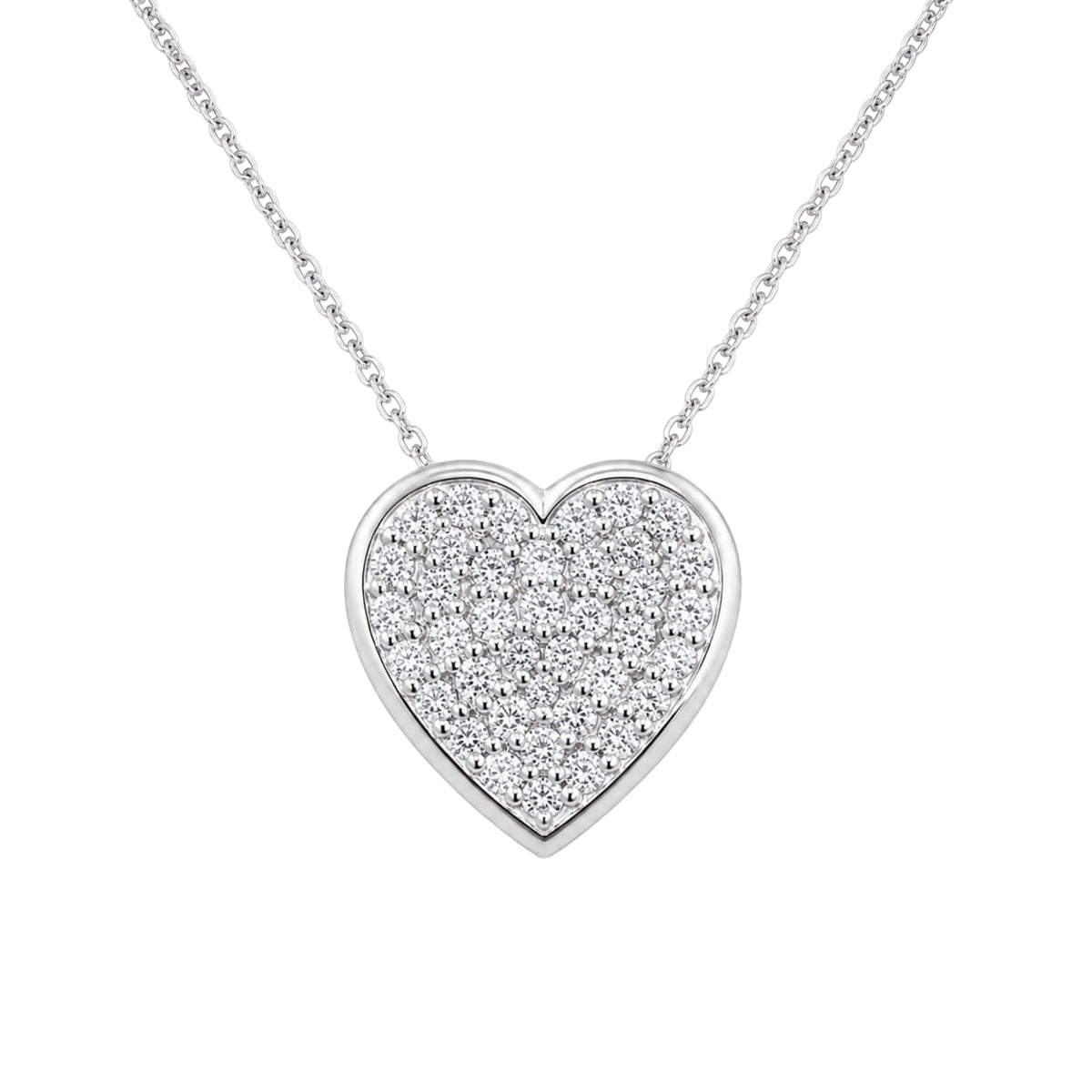 1 ct. T.W. Lab-Grown Diamond Round Heart Pendant Necklace in Sterling Silver or 14K Gold over Silver