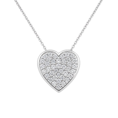 1 ct. T.W. Lab-Grown Diamond Round Heart Pendant Necklace in Sterling Silver or 14K Gold over Silver